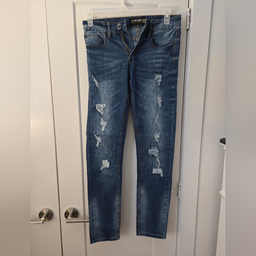 Zoo York Blue Skinny Jeans Distressed